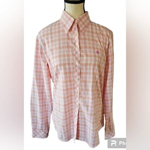 Lilly Pulitzer Vintage Plaid Button Down Shirt Size 10.  Long sleeves. Preppy
